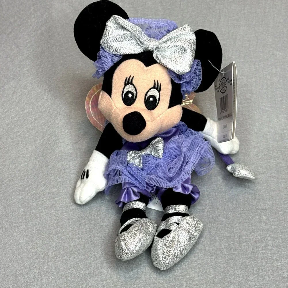 Sugar Plum Minnie Mouse Purple Fairy The Disney Store Bean Bag Plush 9